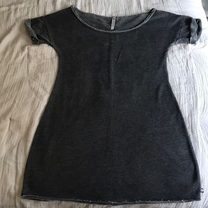 Fabletics Dark Gray T-shirt Dress Rolled Hems